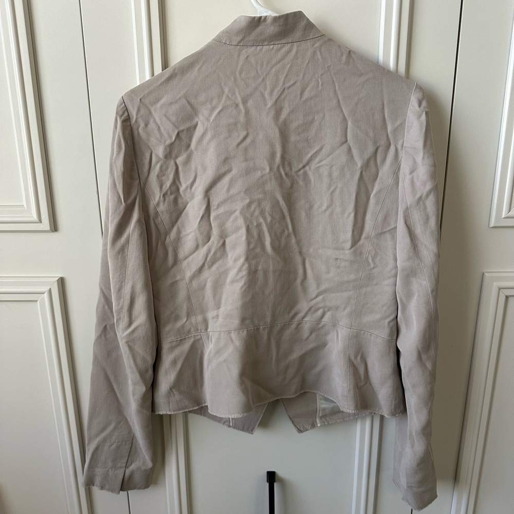Banana Republic Heritage Cream Tan Khaki Bronze Studded Blazer, Size 6 - Picture 3 of 9